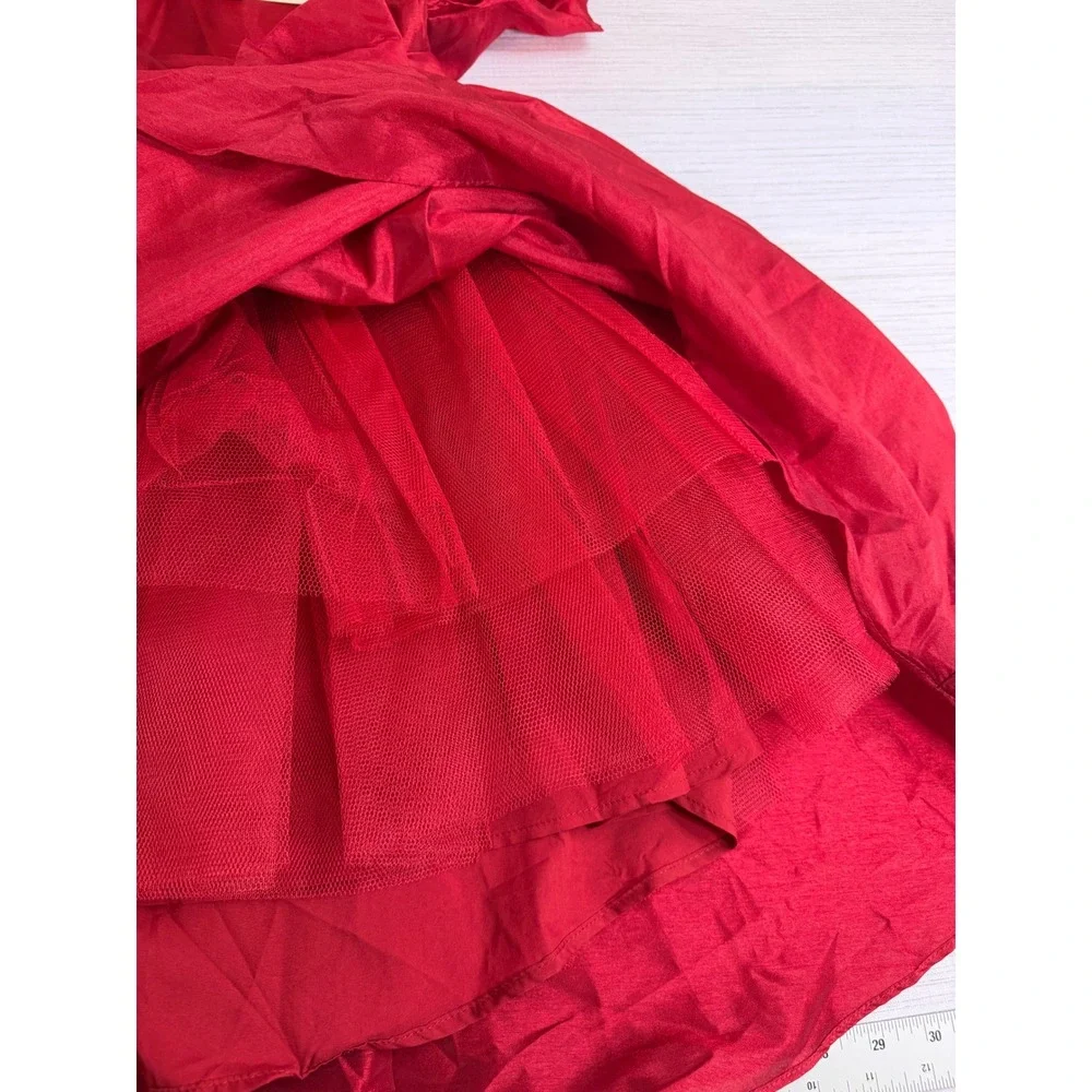 Joyfolie Camryn Dress Scarlet Red Flutter Sleeve Bow Special Occasion Girls 14